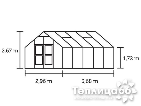 Теплица Juliana Premium Aluminium, ширина 2,96 метра